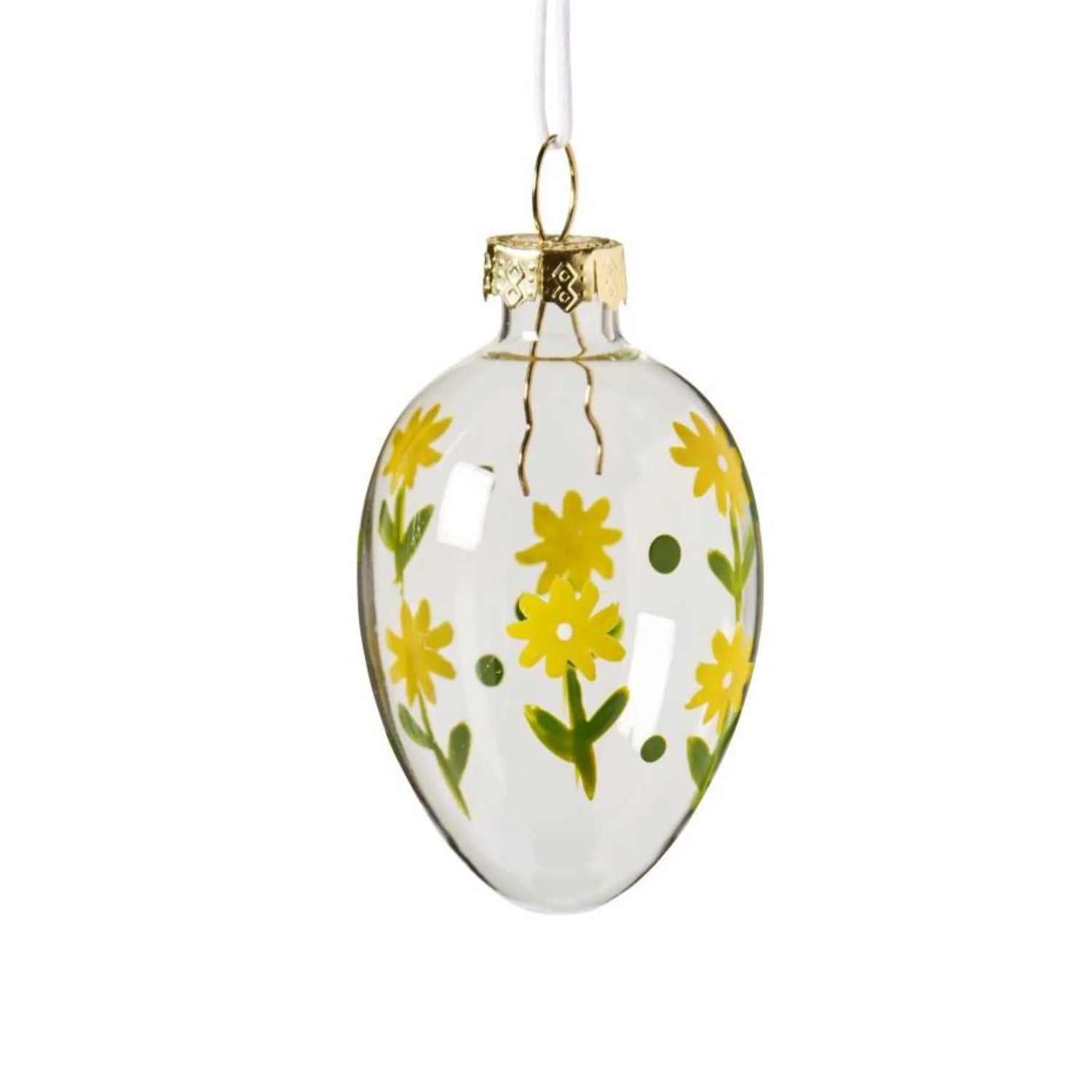 Ib Laursen Osterei aus Glas mit Blumendekor 2 Varianten