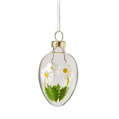 Ib Laursen Osterei aus Glas mit Blumendekor 2 Varianten