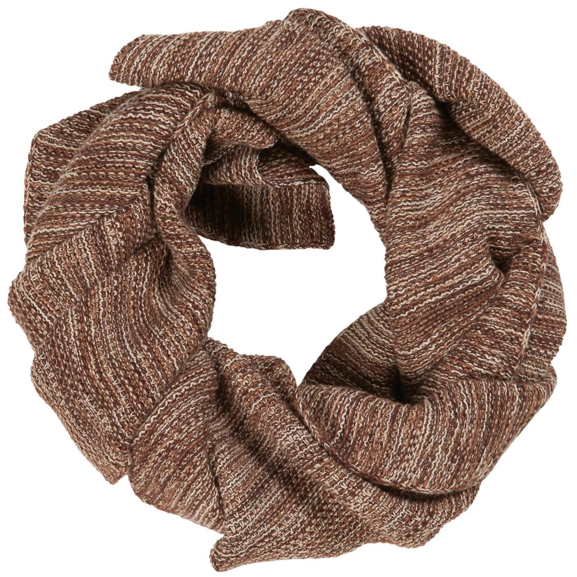 Ib Laursen Halstuch Schal braun melange aus Baumwolle gestrickt 160 cm