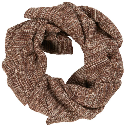 Ib Laursen Halstuch Schal braun melange aus Baumwolle gestrickt 160 cm
