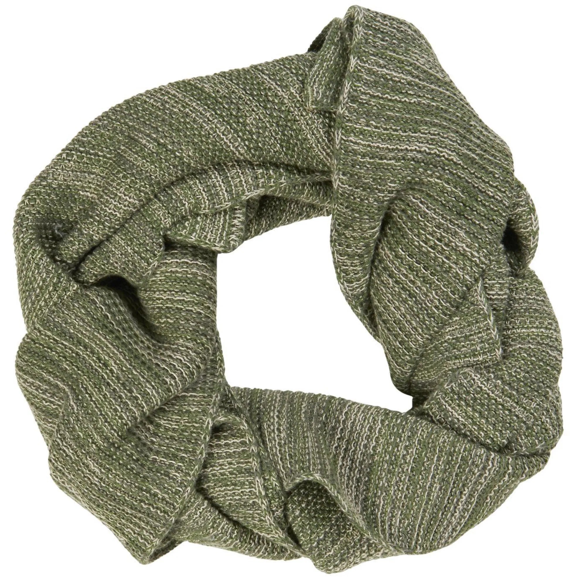 Ib Laursen Halstuch Schal grün melange aus Baumwolle gestrickt 160 cm