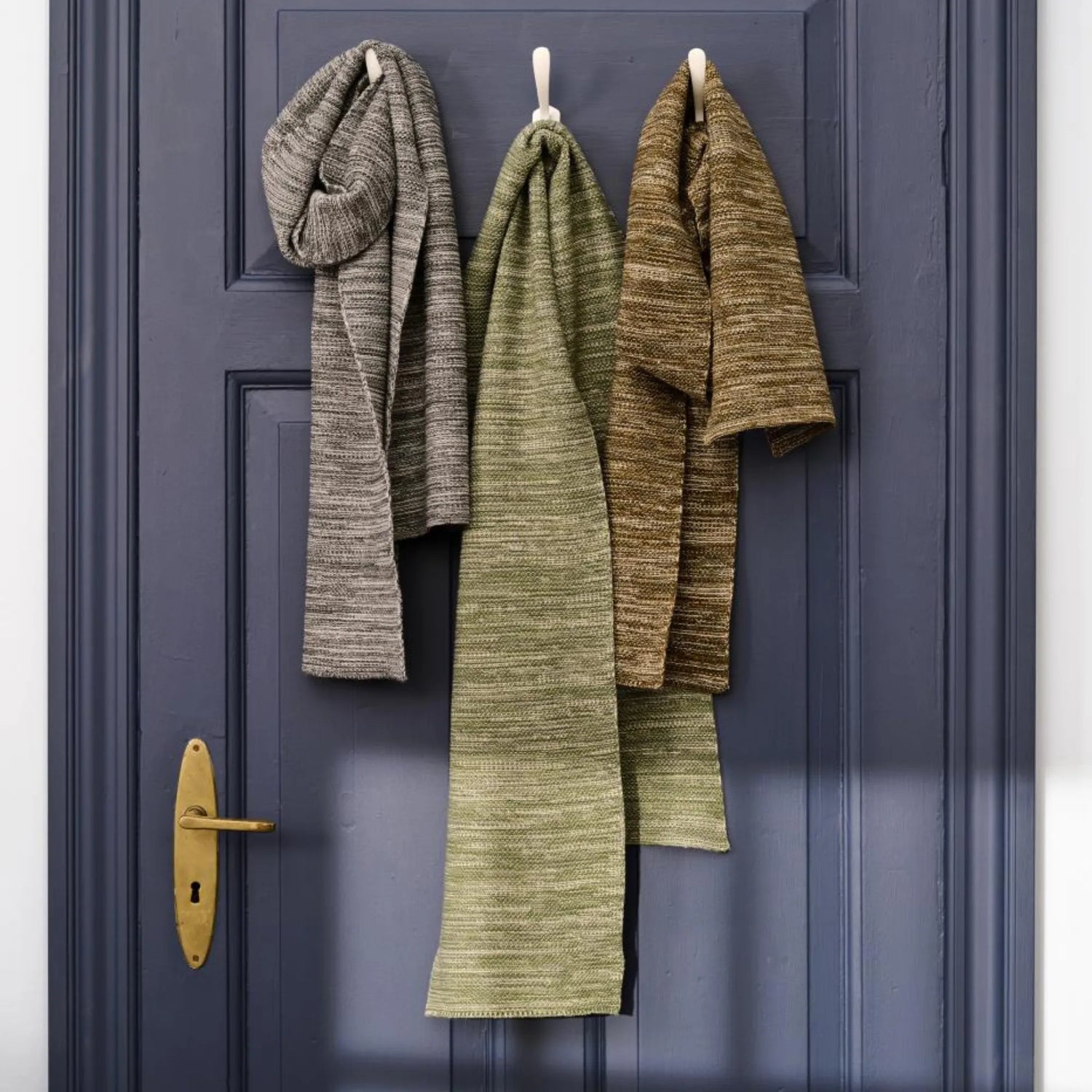 Ib Laursen Halstuch Schal grün melange aus Baumwolle gestrickt 160 cm