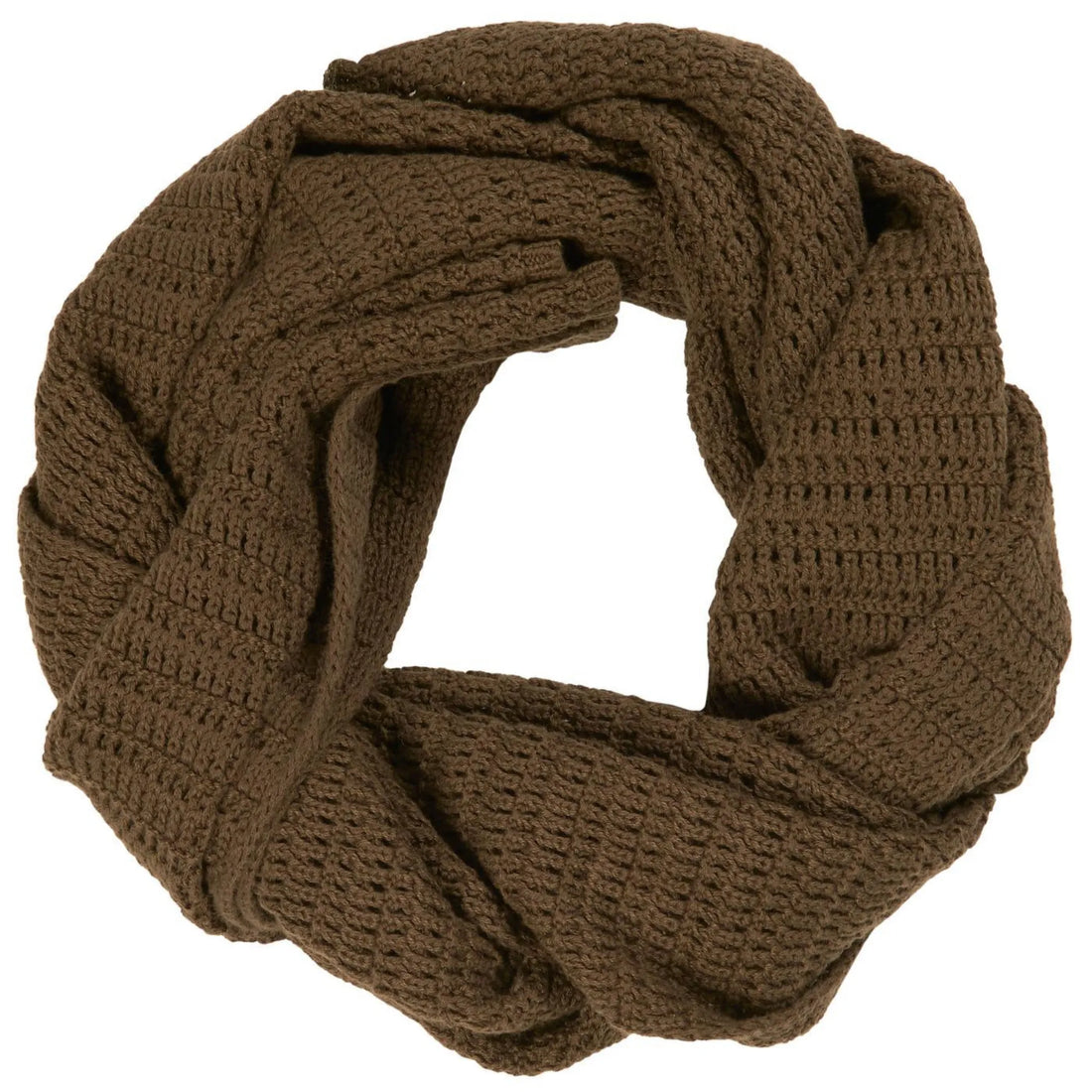 Ib Laursen Halstuch Schal dunkelgrün moosgrün aus Baumwolle gestrickt 160 cm