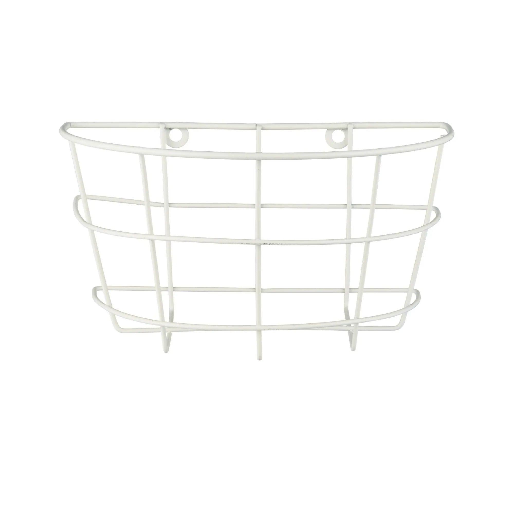 Ib Laursen halbrunder Wandkorb Aufbewahrung weiß aus Eisen 23 cm