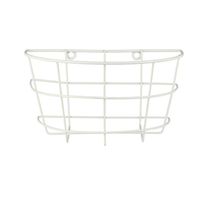 Ib Laursen halbrunder Wandkorb Aufbewahrung weiß aus Eisen 23 cm