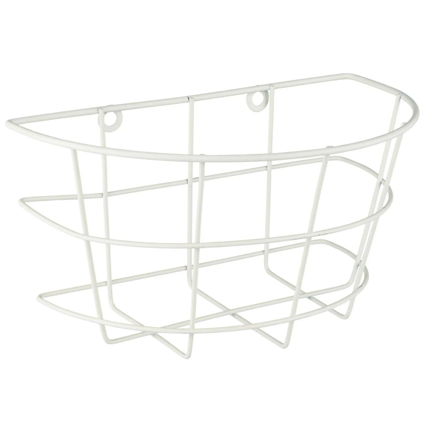 Ib Laursen halbrunder Wandkorb Aufbewahrung weiß aus Eisen 23 cm