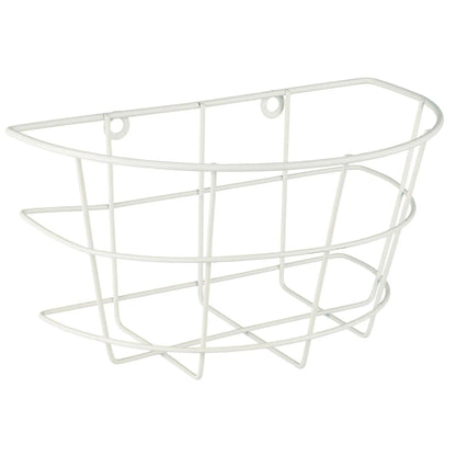 Ib Laursen halbrunder Wandkorb Aufbewahrung weiß aus Eisen 23 cm