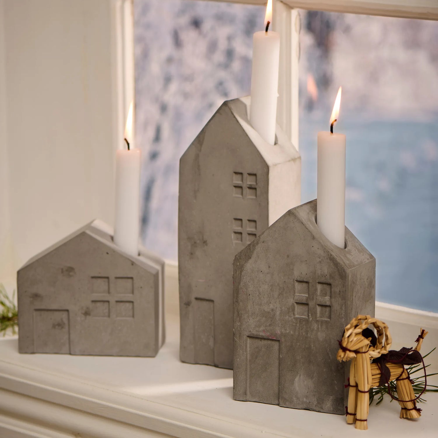 Ib Laursen hängende Weihnachtsziege Julbock braun 8,5 cm