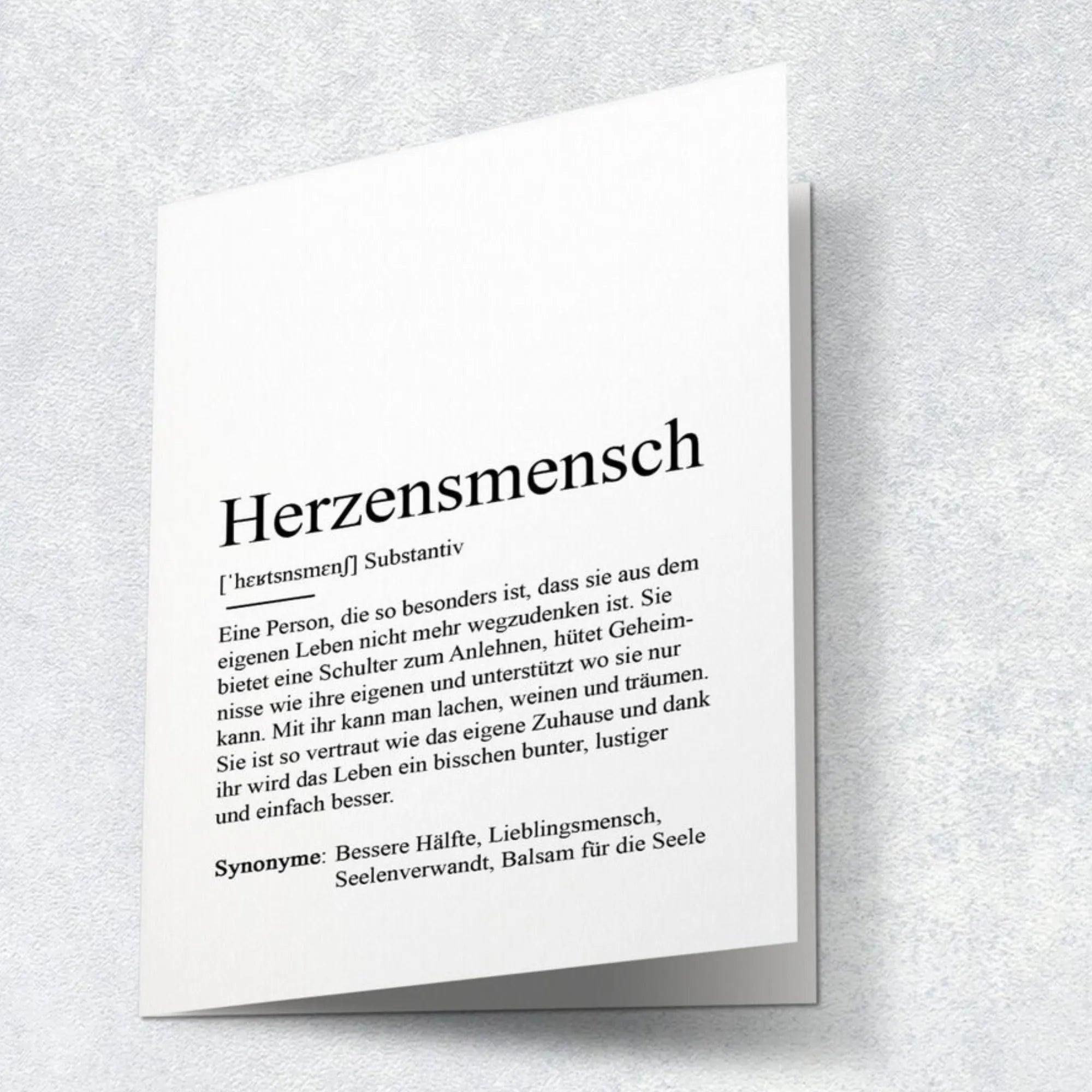 Kamewi Klappkarte &quot;Herzensmensch&quot; inkl. Umschlag