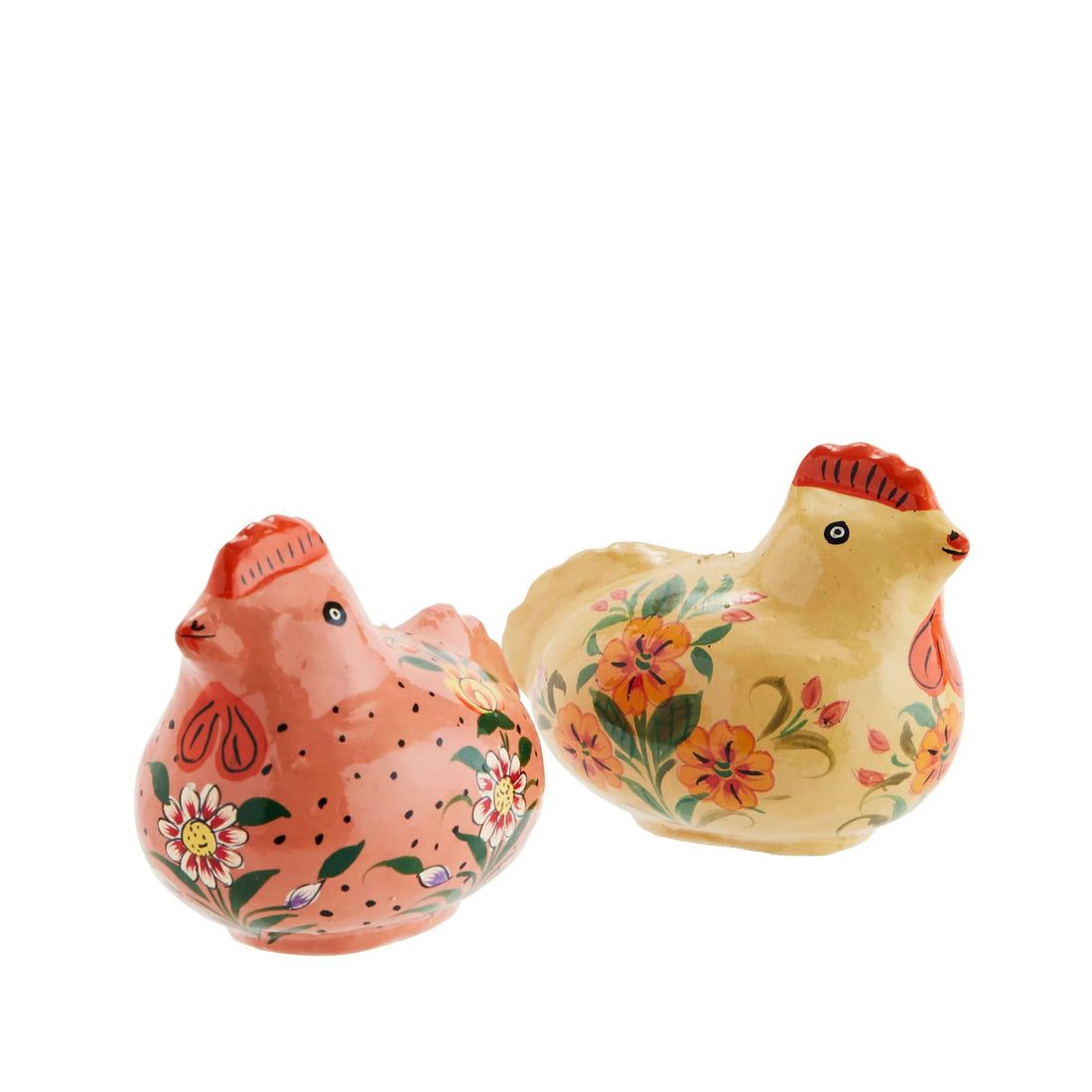 Madam Stoltz handbemalte Oster Hühner 2-teiliges Set
