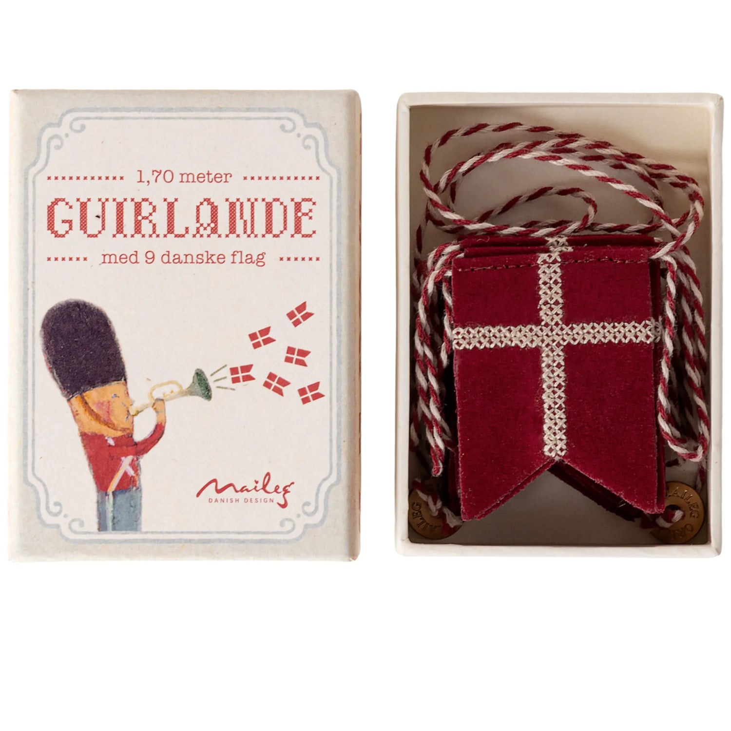 Maileg Dannebrog Fahnengirlande 170 cm aus Baumwolle