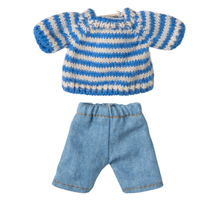 Maileg großer Bruder Maus Bekleidung Set Strickpullover &amp; Jeans