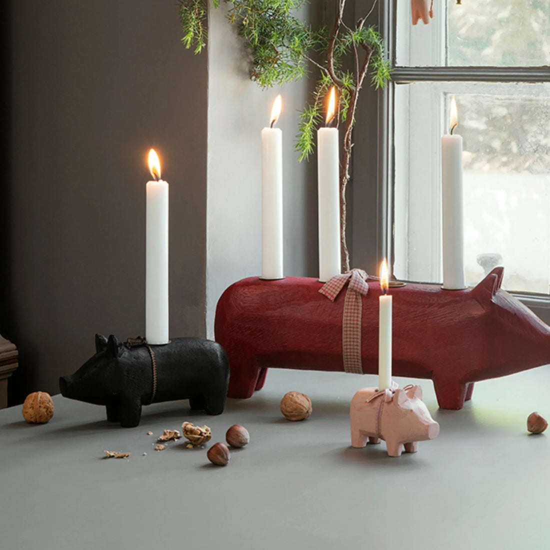 maileg kerzenhalter schwein grün weihnachten anna und ole shop
