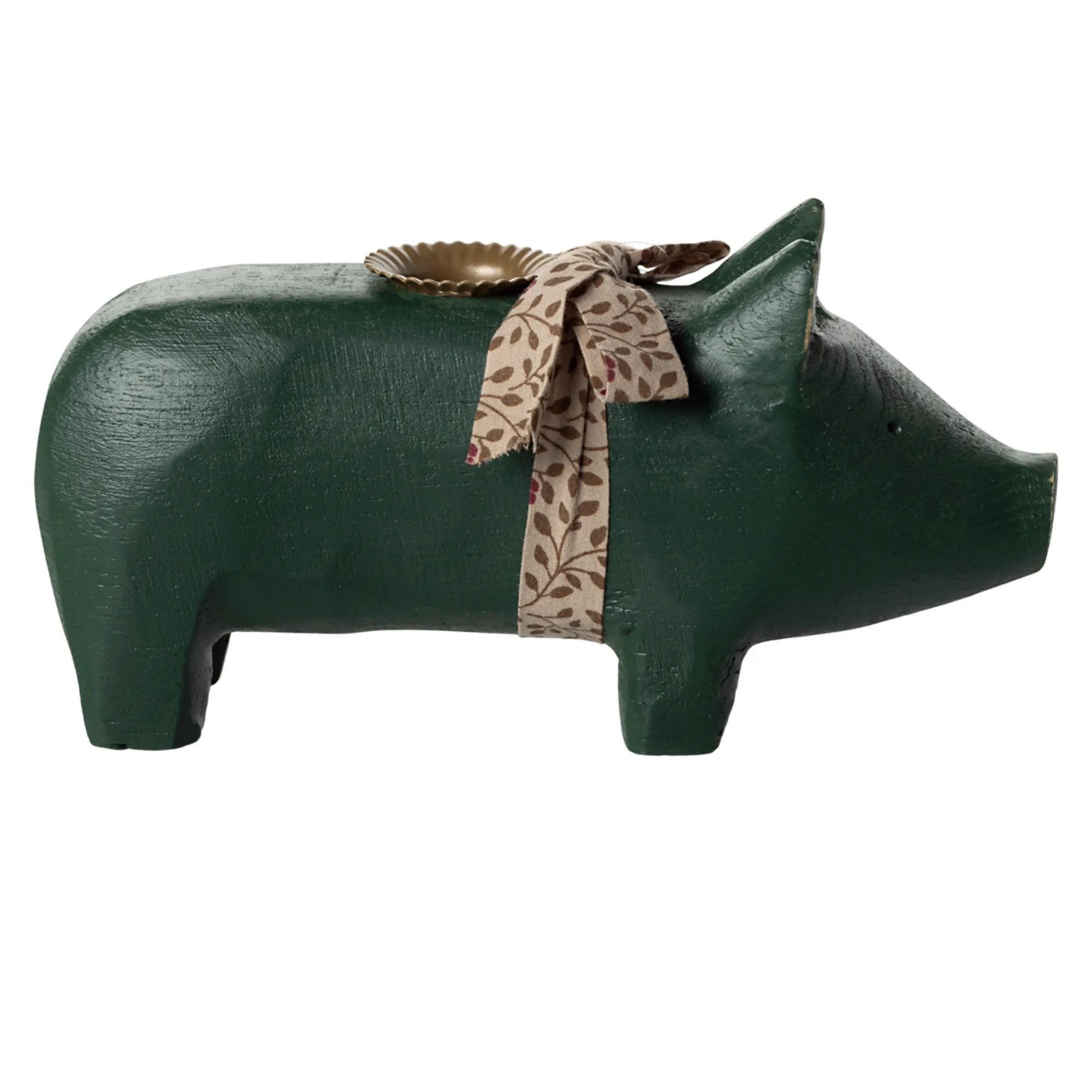 Maileg Weihnachten Kerzenhalter &quot;Schwein&quot; grün aus Holz