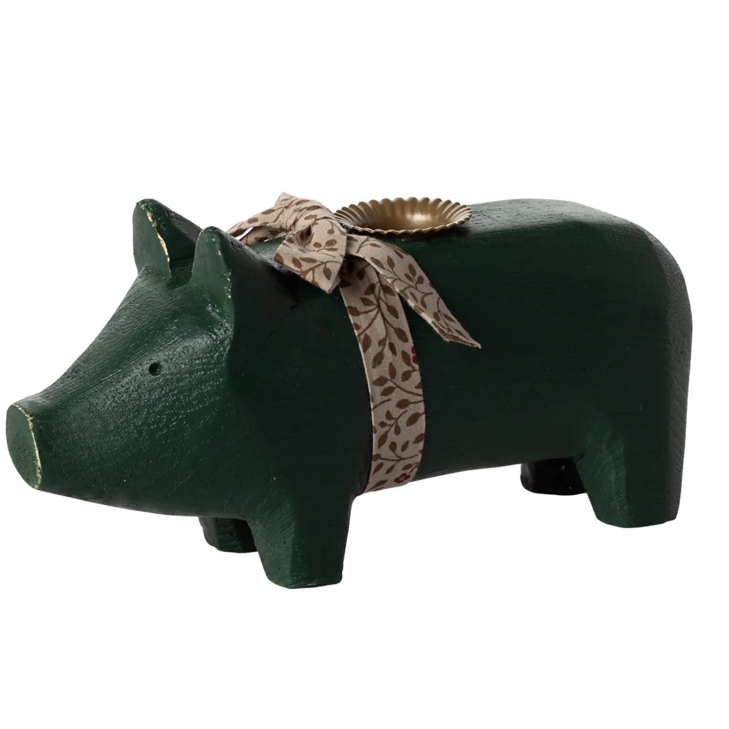 Maileg Weihnachten Kerzenhalter &quot;Schwein&quot; grün aus Holz