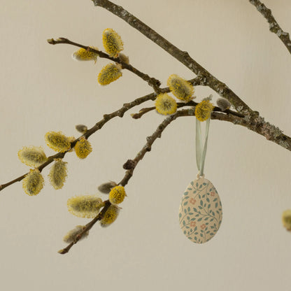 Maileg Osterei hängend aus Metall Minze mit Blumen