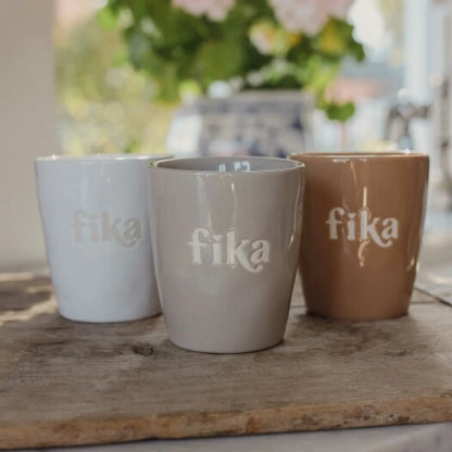 Majas Cottage Becher "Fika" weiß 250 ml