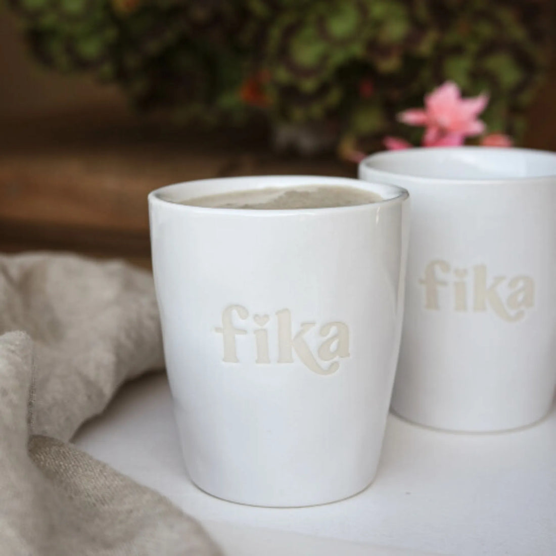 Majas Cottage Becher "Fika" weiß 250 ml