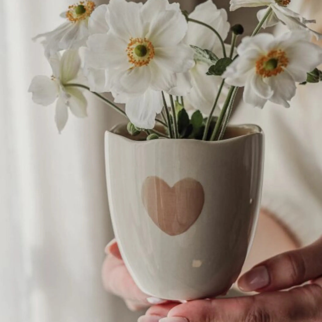 Majas Cottage &quot;Heartly&quot; Becher Tasse taupe 300 ml