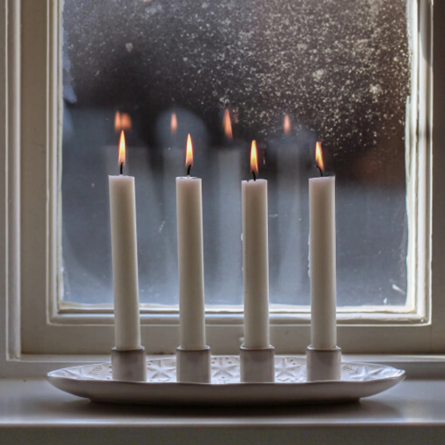 Majas Cottage &quot;Winterheart&quot; Advent Kerzenhalter 4 Kerzen weiß