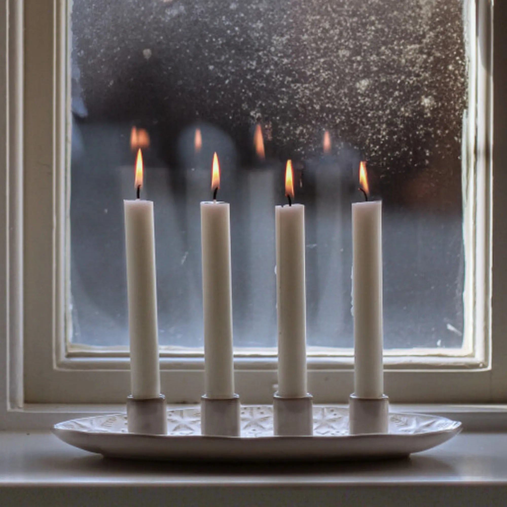 Majas Cottage &quot;Winterheart&quot; Advent Kerzenhalter 4 Kerzen weiß