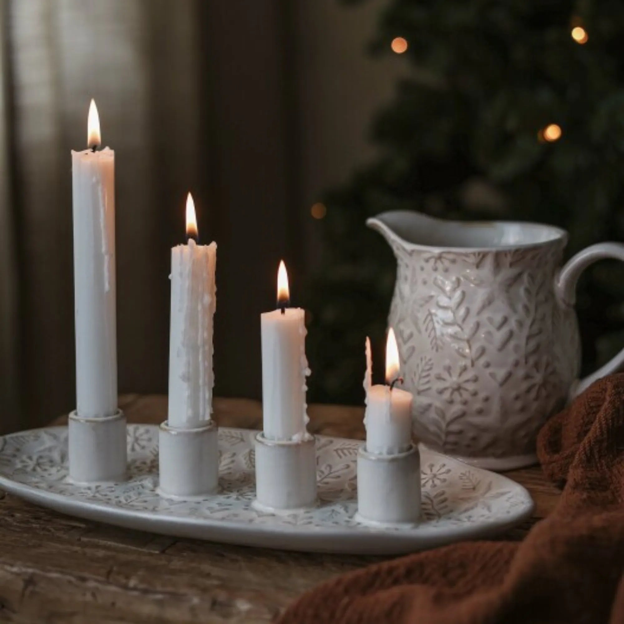 Majas Cottage &quot;Winterheart&quot; Advent Kerzenhalter 4 Kerzen weiß
