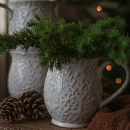 Majas Cottage &quot;Winterheart&quot; Kanne Krug Vase weiß 17 cm