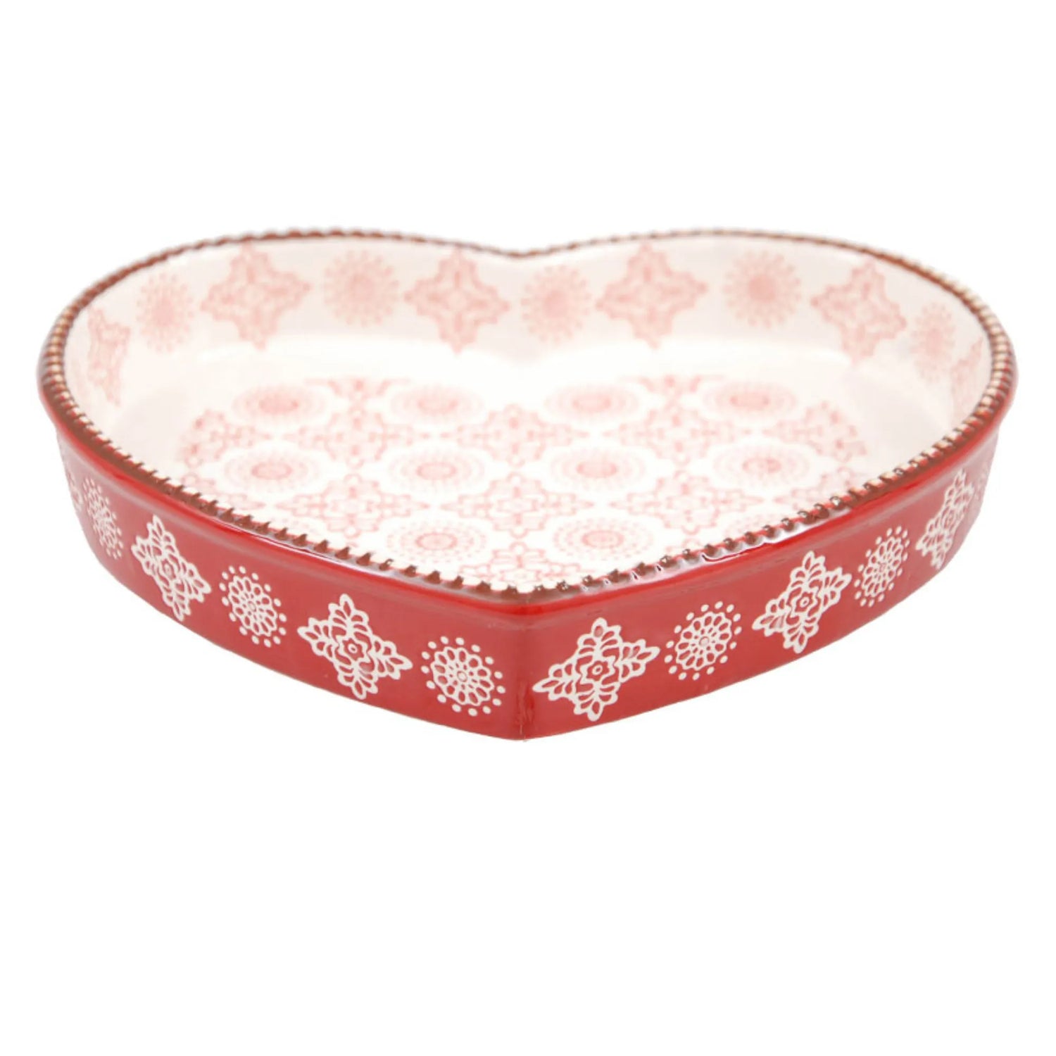 Miljögården &quot;Merry&quot;Auflaufform Schale 20 cm rot mit weißem Muster