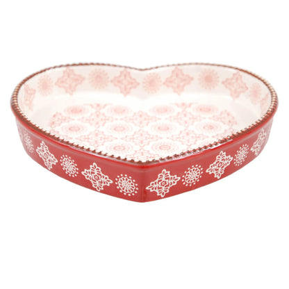 Miljögården &quot;Merry&quot;Auflaufform Schale 20 cm rot mit weißem Muster