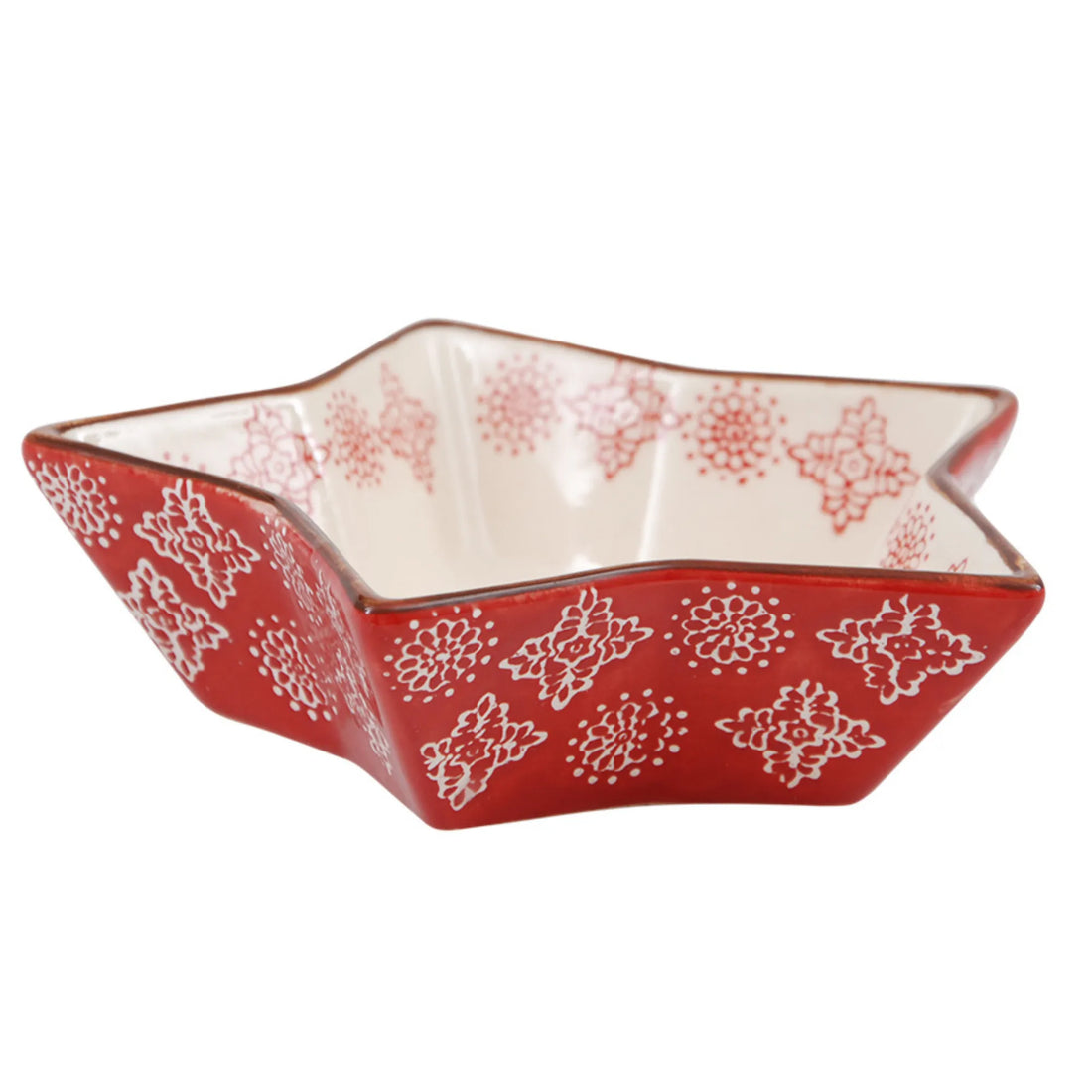 Miljögården "Merry" Müslischale Dessertschüssel Stern rot mit weißem Muster