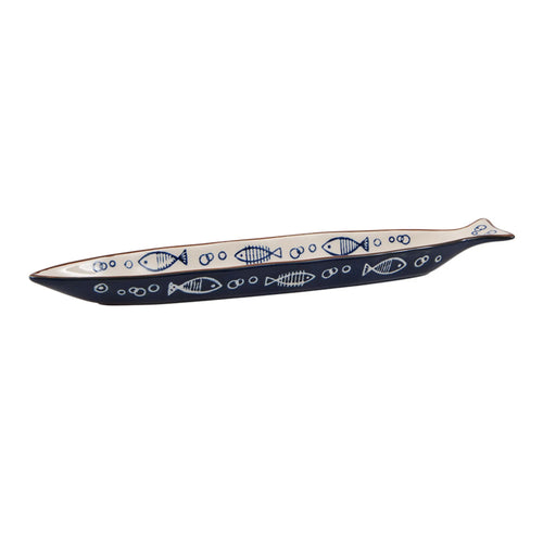 Miljögården Servierschale „Ocean“ Fischform dunkelblau 36 cm