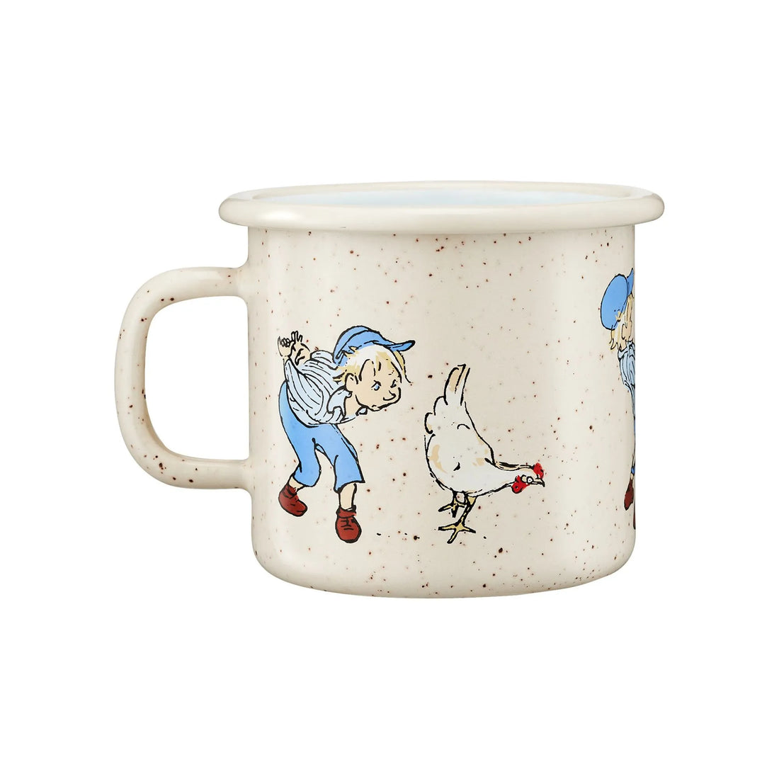 Muurla Tasse Emaille "Michel und sein Huhn" 250 ml