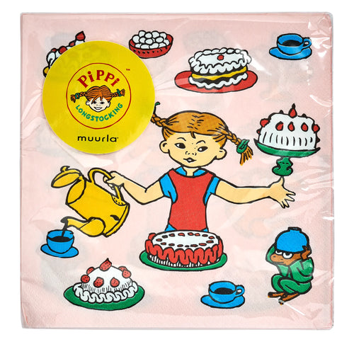 Muurla Pippi Langstrumpf Servietten "Geburtstag"  20 Stück
