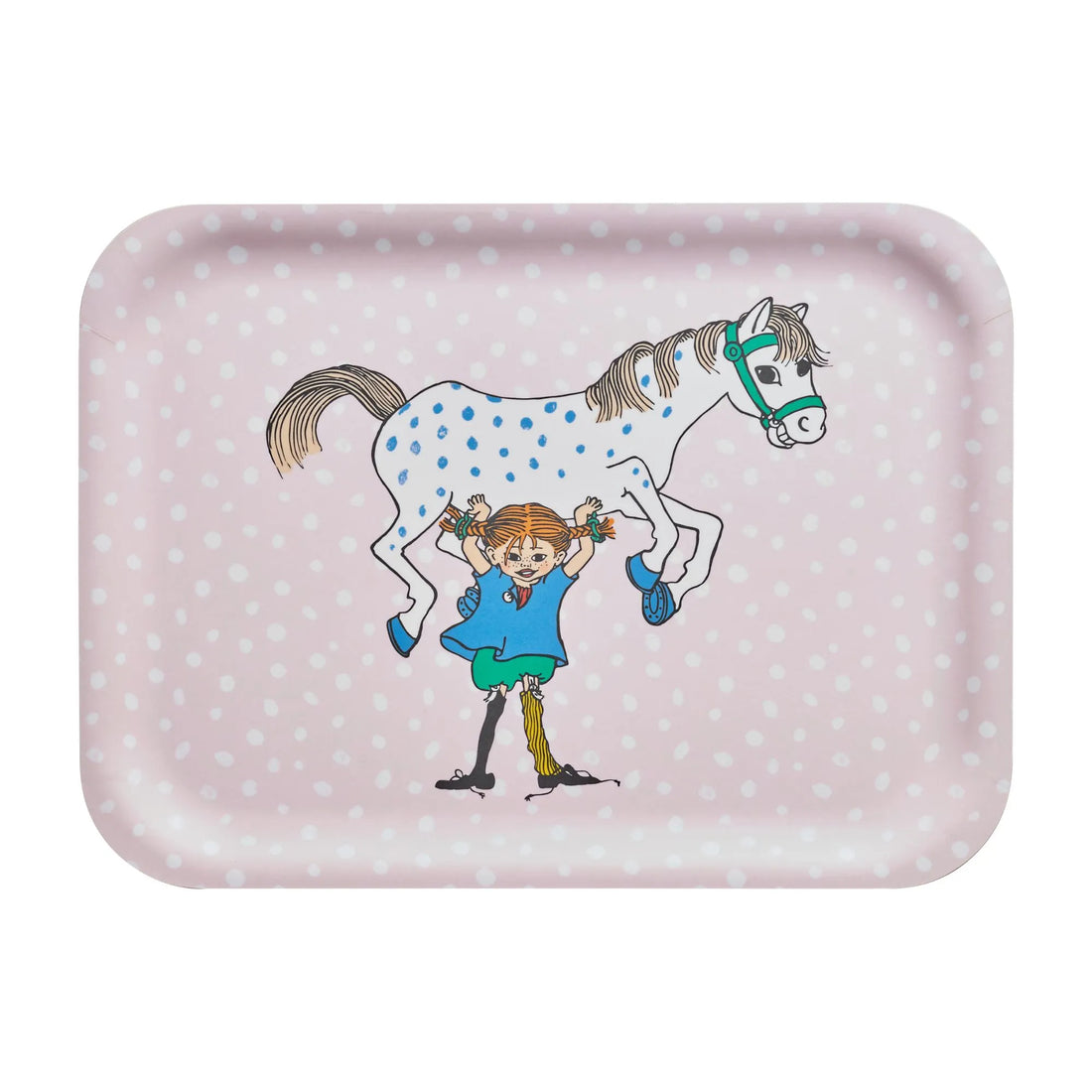 Muurla "Pippi Langstrumpf und ihr Pferd" Tablett 27 x 20 cm