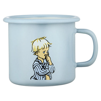 Muurla Tasse aus Emaille Michel aus Lönneberga hellblau 250 ml