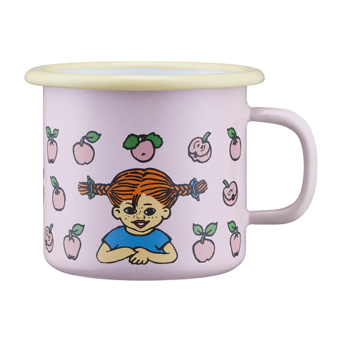Muurla Pippi Langstrumpf Tasse "Früchte" aus Emaille 250 ml