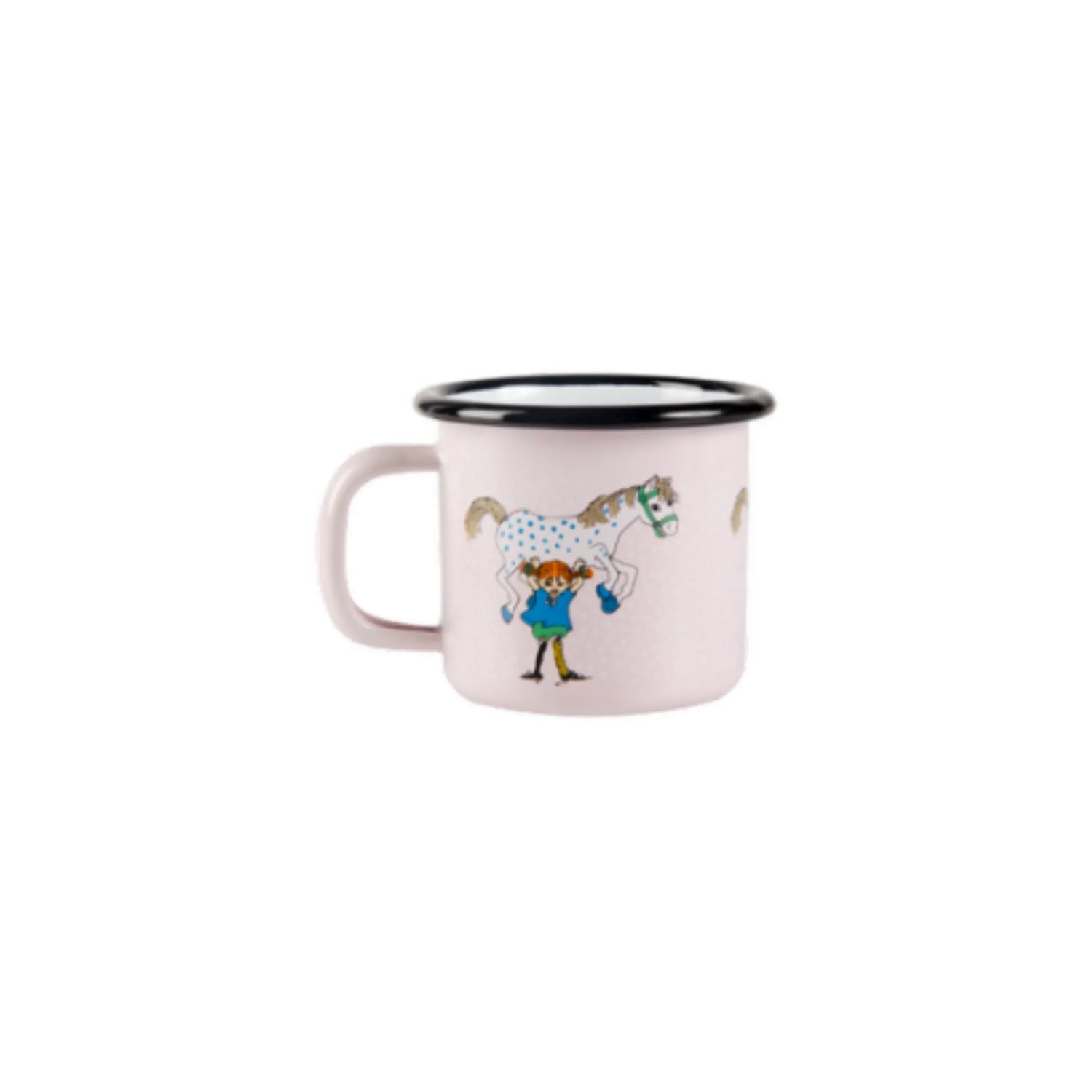 Muurla Tasse Emaille &quot;Pippi Langstrumpf und ihr Pferd&quot; 150 ml