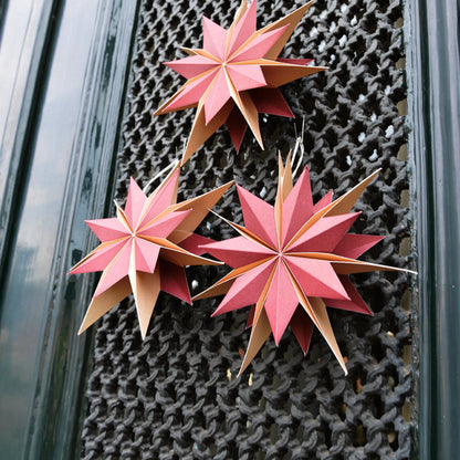 Noordliving Weihnachtsstern Papier Weinrot Caramel 20 cm
