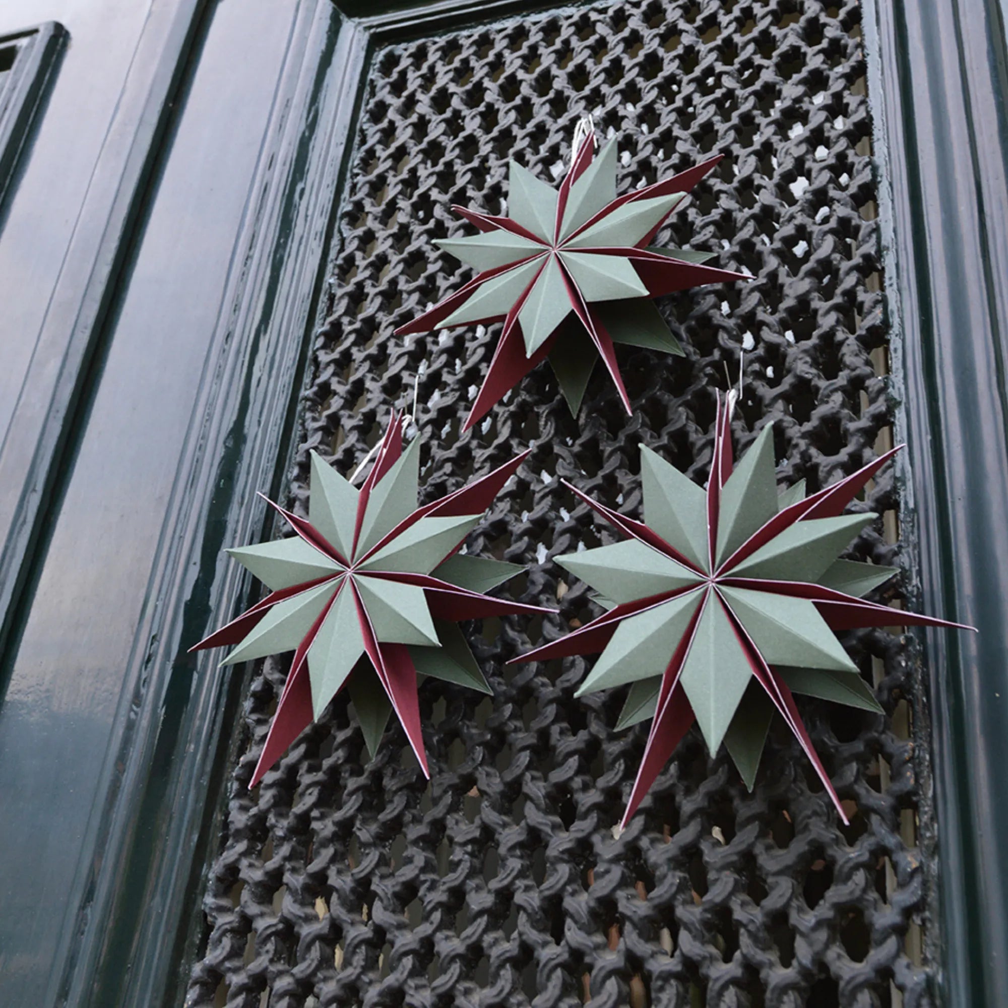 Noordliving Stern aus Papier rot und grün 20 cm