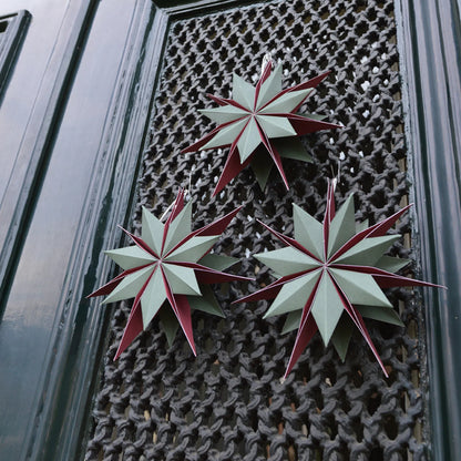 Noordliving Stern aus Papier rot und grün 20 cm
