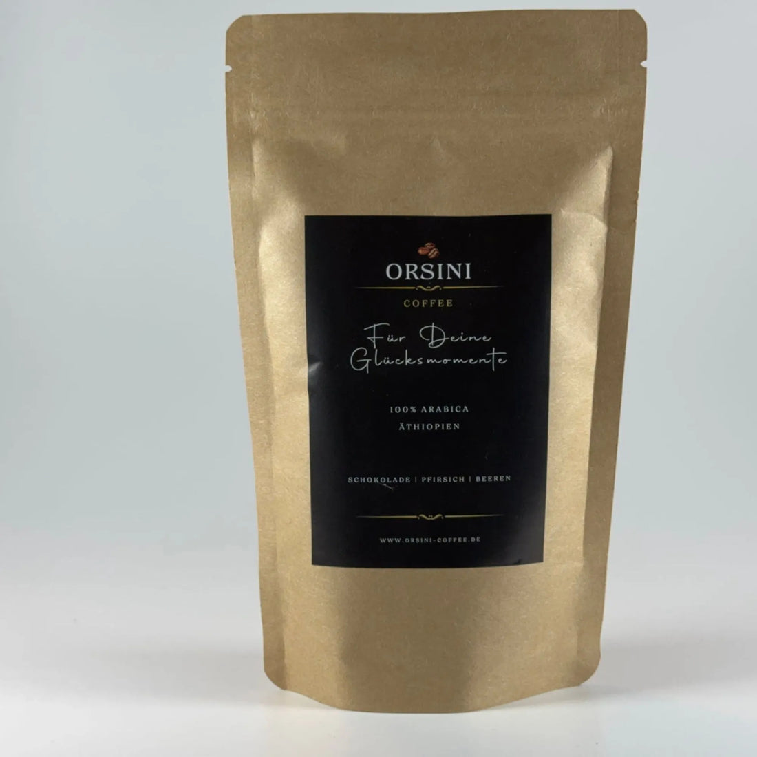 Orsini Manufaktur Kaffeebohnen Äthiopien Sidamo &quot;Für deine Glücksmomente&quot; 100 g