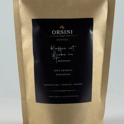 Orsini Manufaktur Kaffeebohnen Äthiopien Sidamo &quot;Kaffee ist Liebe in Tassen&quot; 100 g