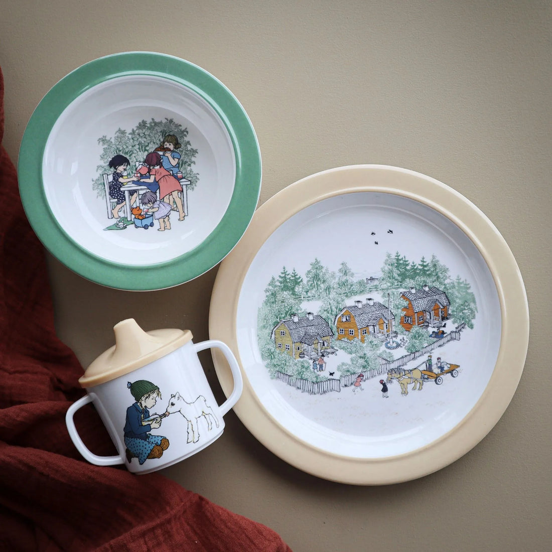 rätt start geschirr set kinder aus bullerbü annaundoleshop