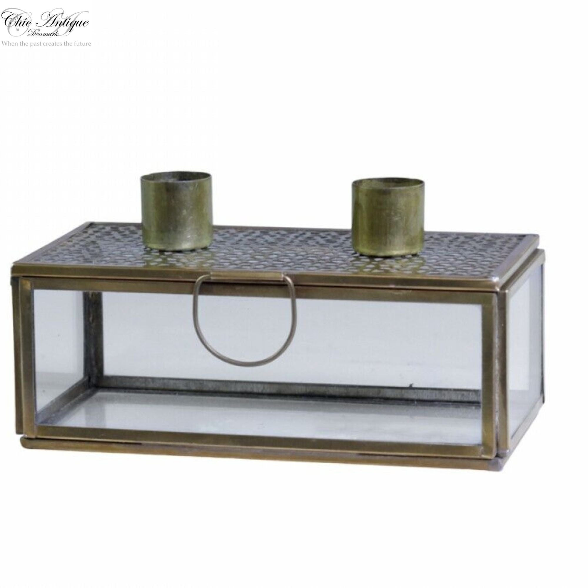 Chic Antique Kerzenhalter mit Glasbox