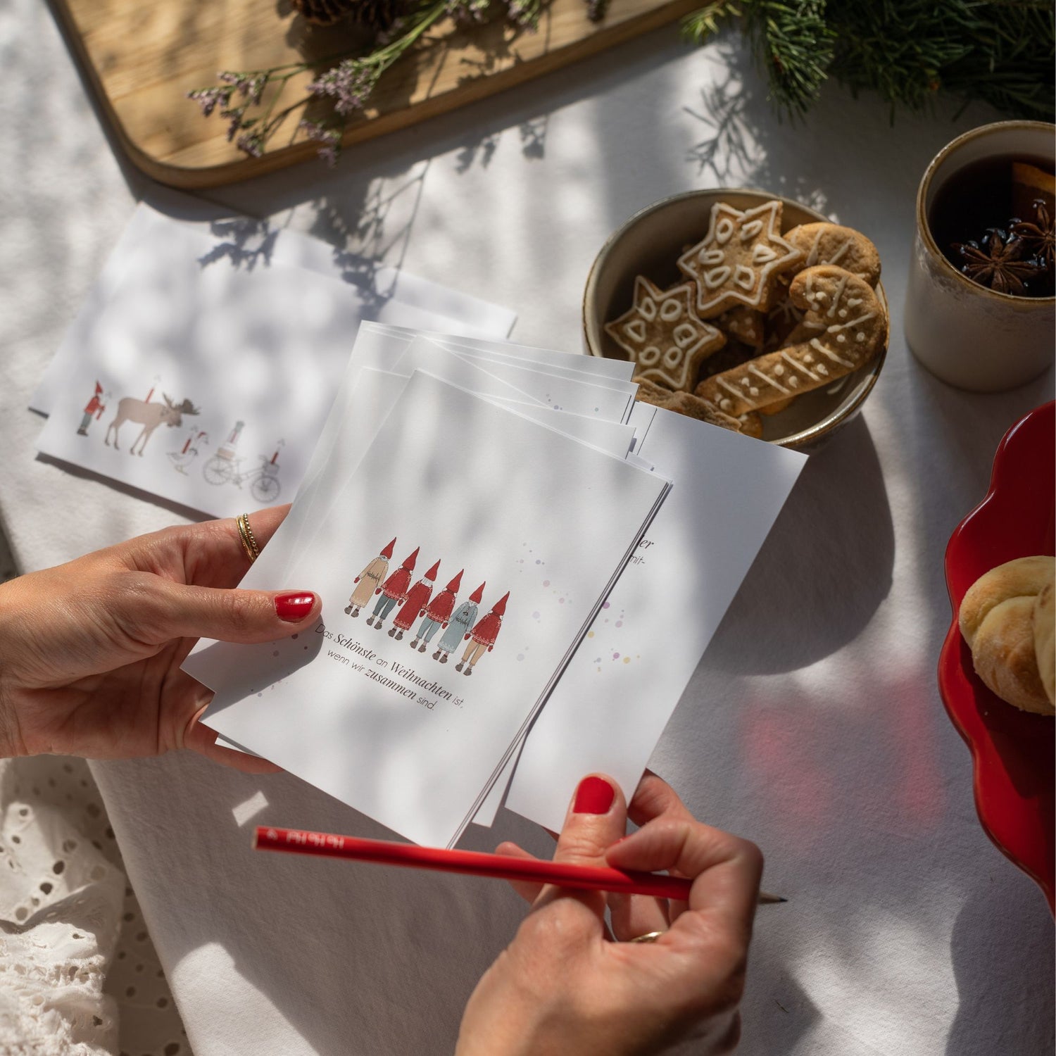 Verblühmeinnicht Postkarte &quot;Das Schönste an Weihnachten ist..&quot;