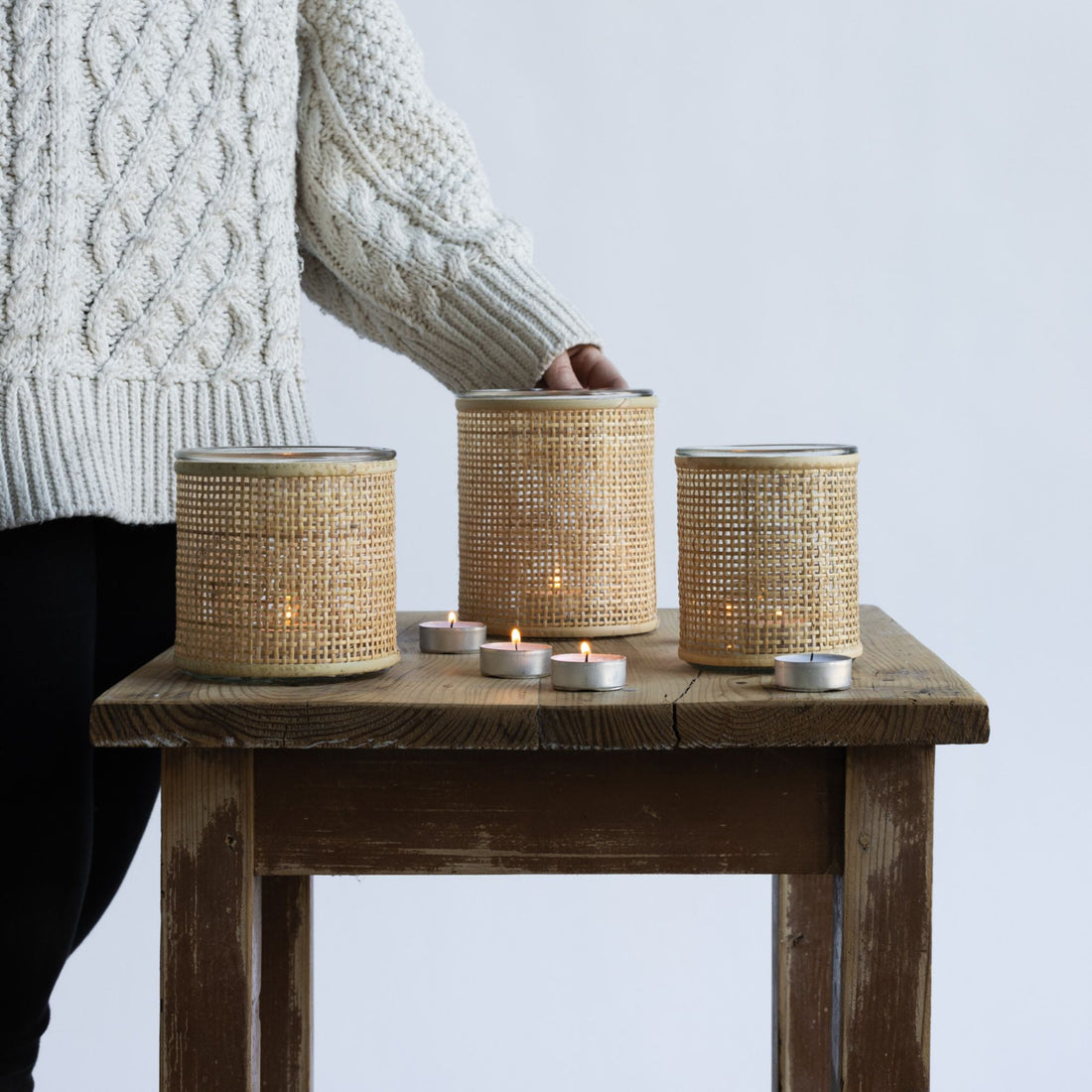 Storefactory Teelichthalter "Apelvik" Rattan