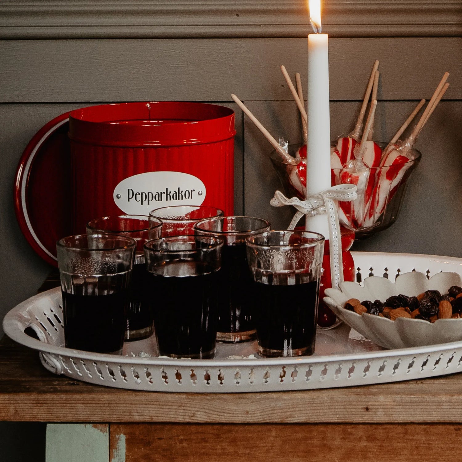 Strömshaga Aufbewahrungsdose schwedisch &quot;Pepparkakor&quot; Lebkuchen rot 20 cm