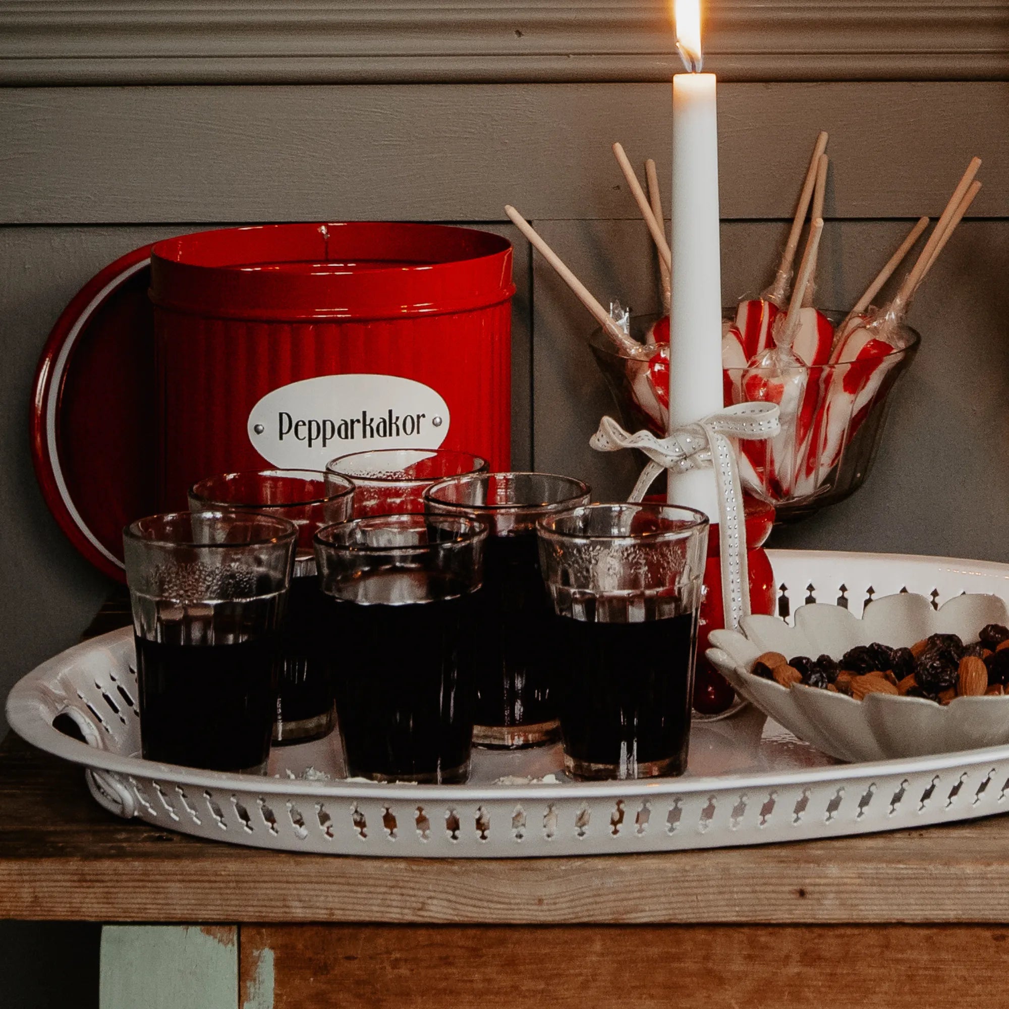 Strömshaga Aufbewahrungsdose schwedisch &quot;Pepparkakor&quot; Lebkuchen rot 20 cm