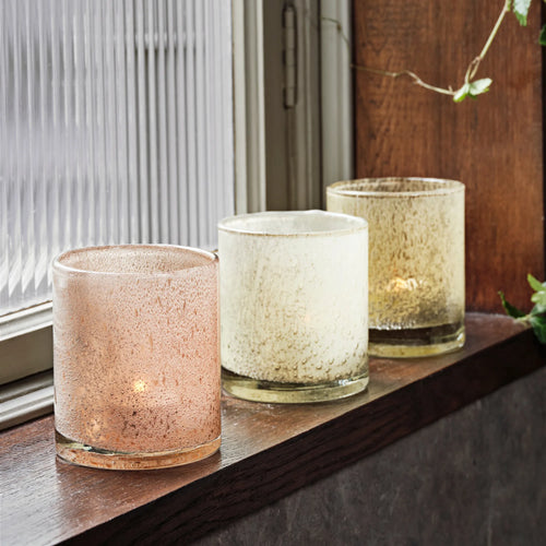 Strömshaga Laterne Teelichthalter "Elvira" Ash Rose 9,5 cm