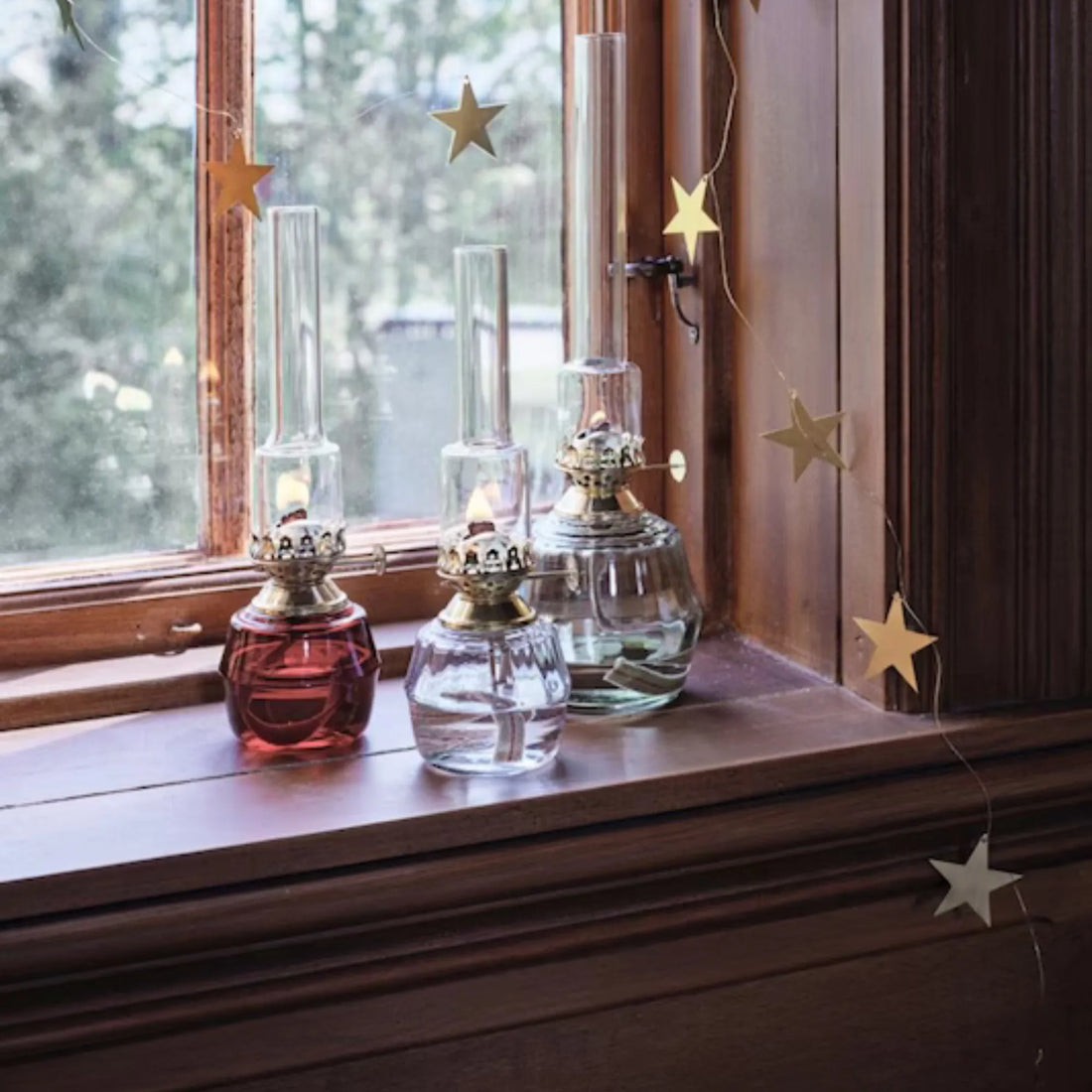 strömshaga petroleumlampe britta aus transparentem glas 25 cm anna und ole shop